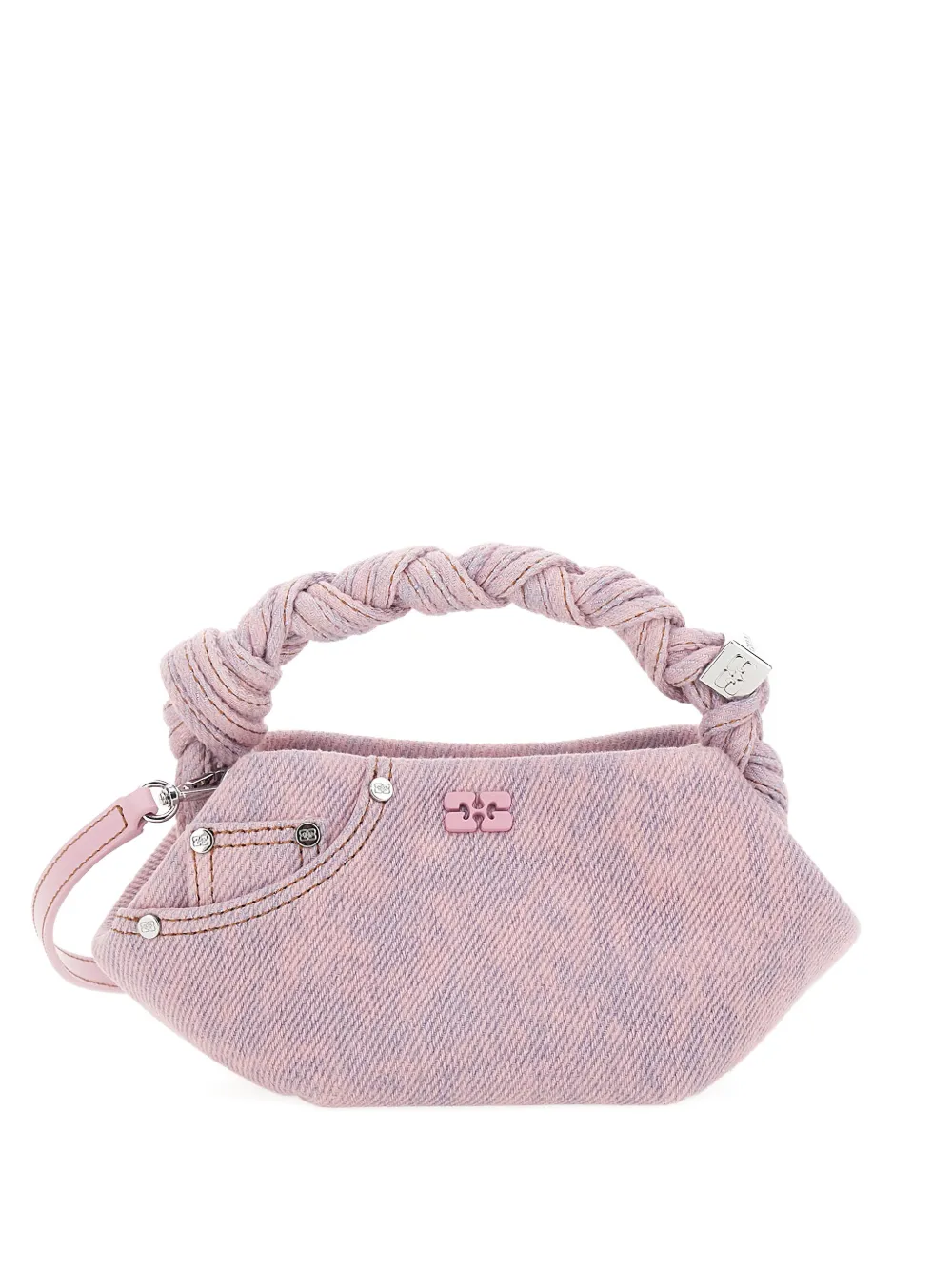GANNI mini Bou logo-detail tote bag - Rosa