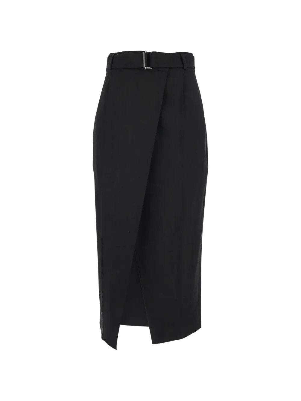 Tela belted wrap midi skirt - Nero