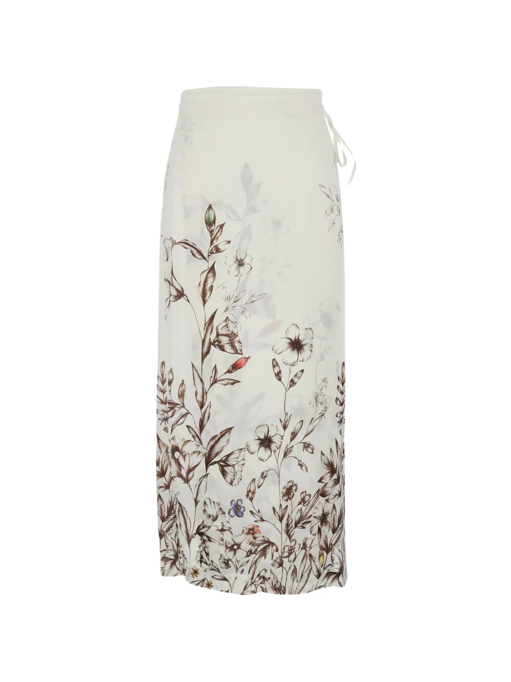 Semicouture floral-print drawstring skirt - Bianco