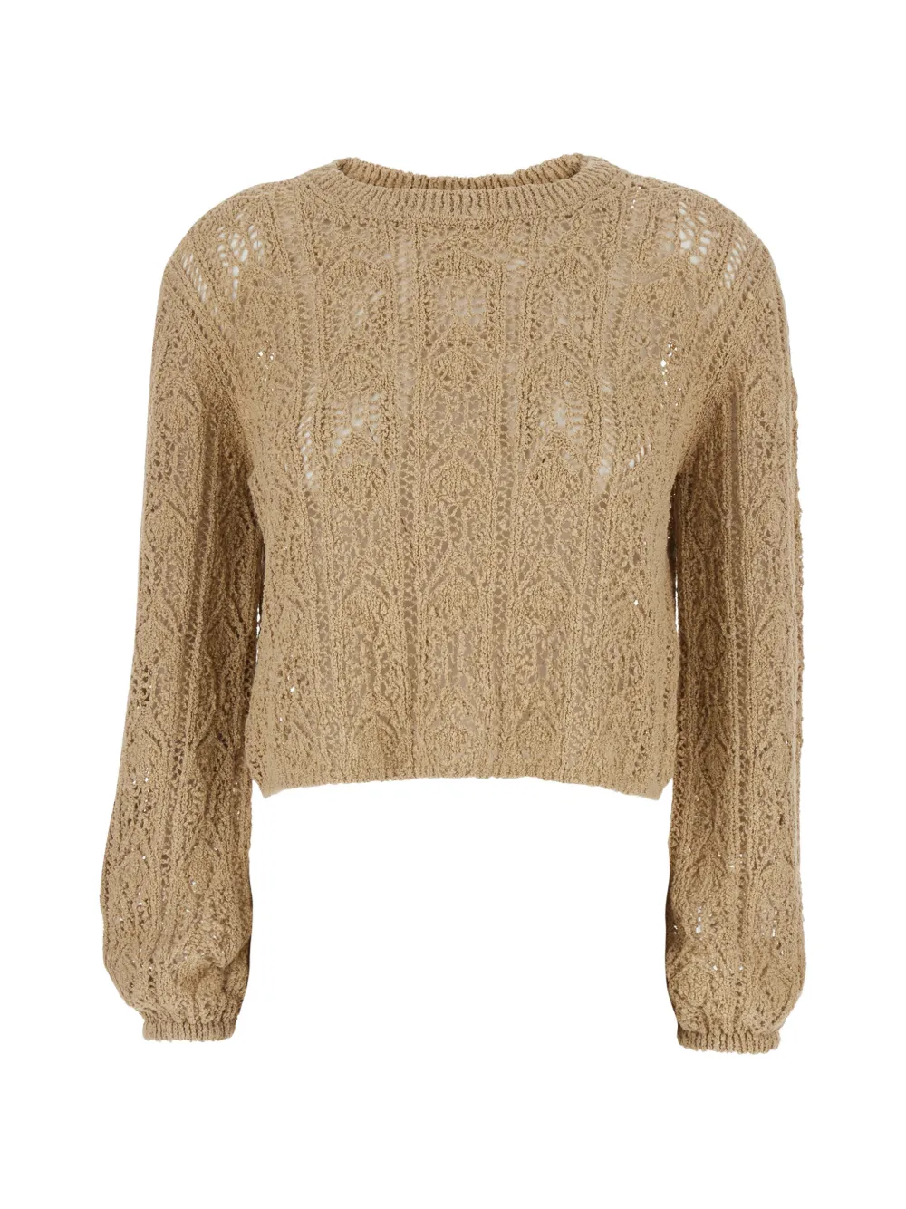 Semicouture open-knit cropped sweater - Toni neutri