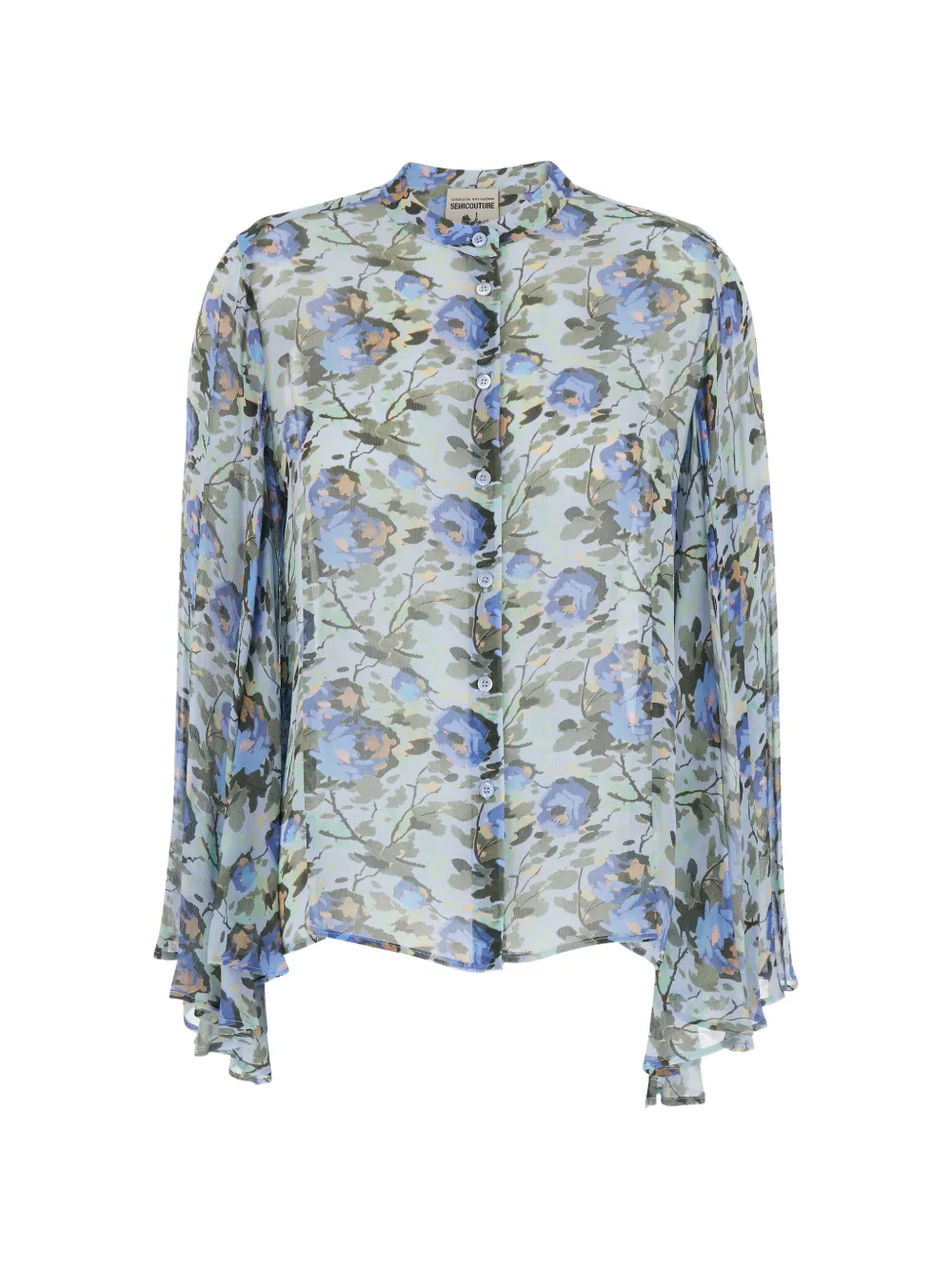 Semicouture buttoned floral shirt - Verde