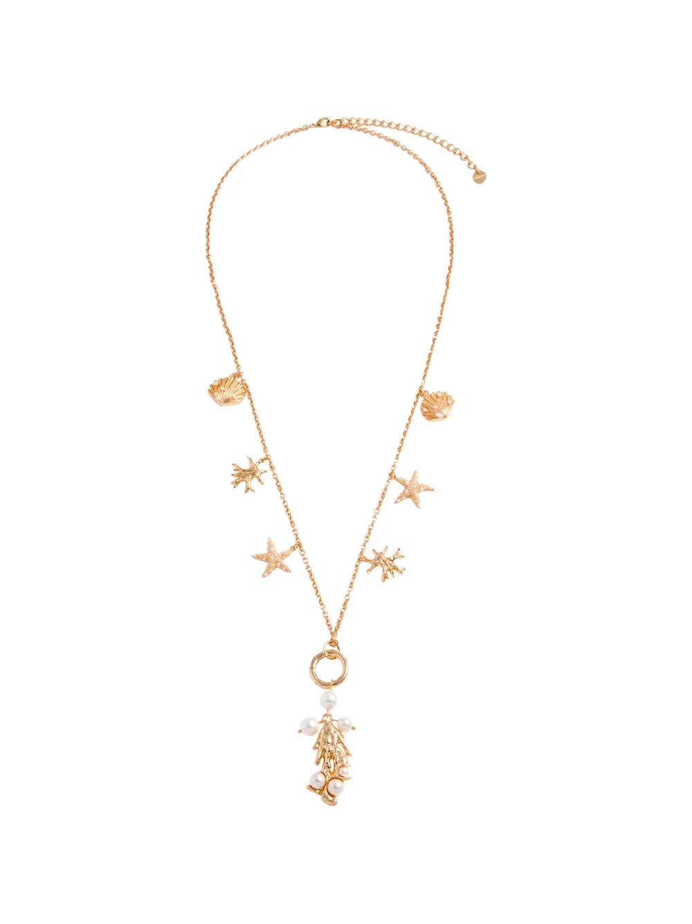Self-Portrait seashell pearl necklace - Oro
