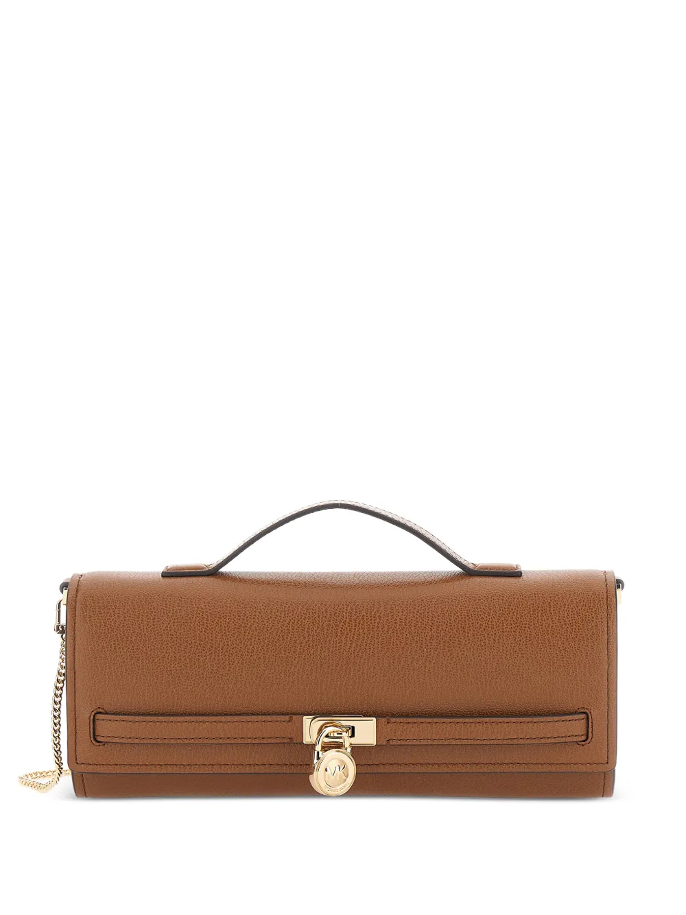 Michael Michael Kors Hamilton Moderne padlock-detail clutch bag - Marrone