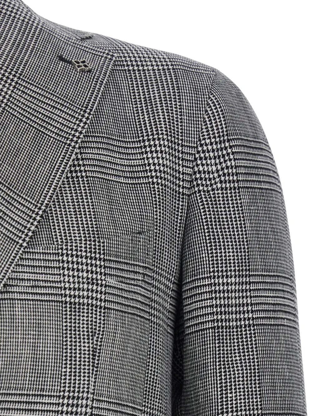 Single-Breasted Checked Blazer