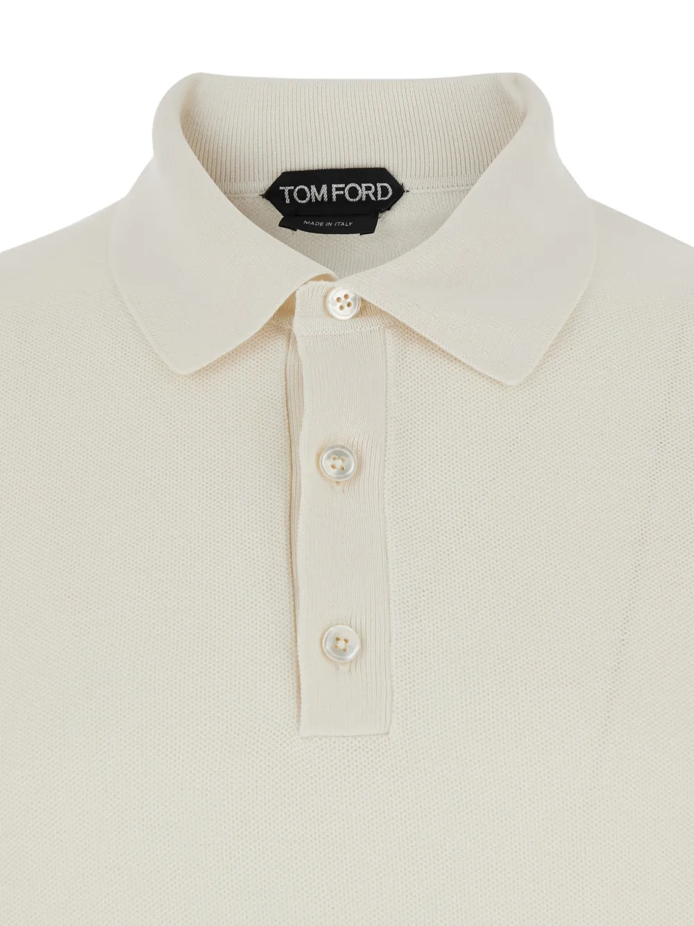  Tom Ford Buttoned Silk Polo Shirt - Neutrals 