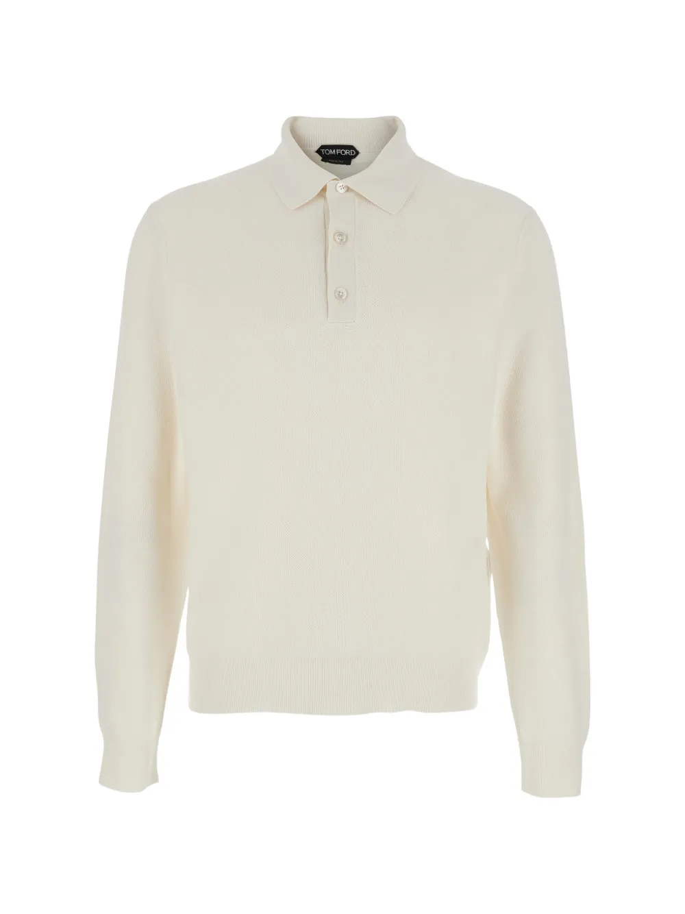TOM FORD buttoned silk polo shirt - Toni neutri