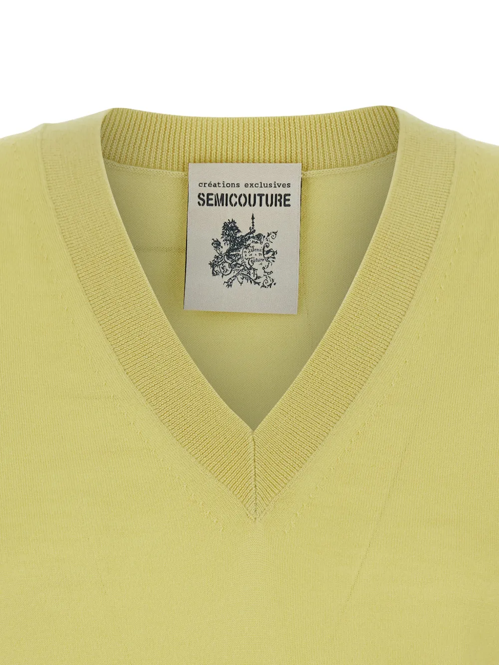 Semicouture V-neck Sweater - Yellow 
