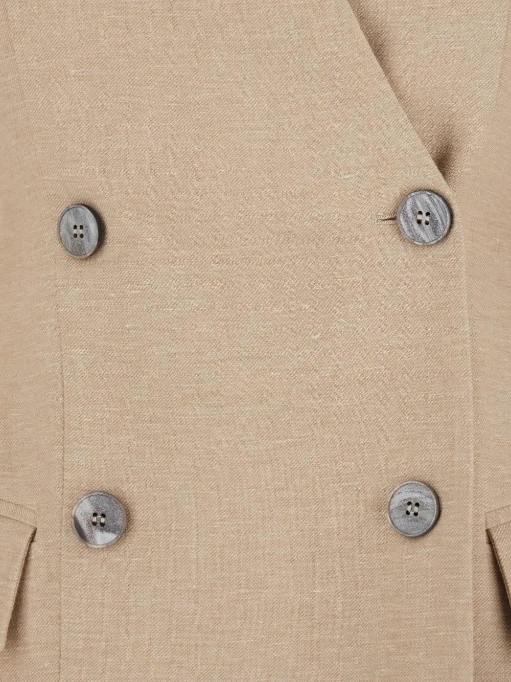  Tela Lapelless Double-breasted Blazer - Neutrals 