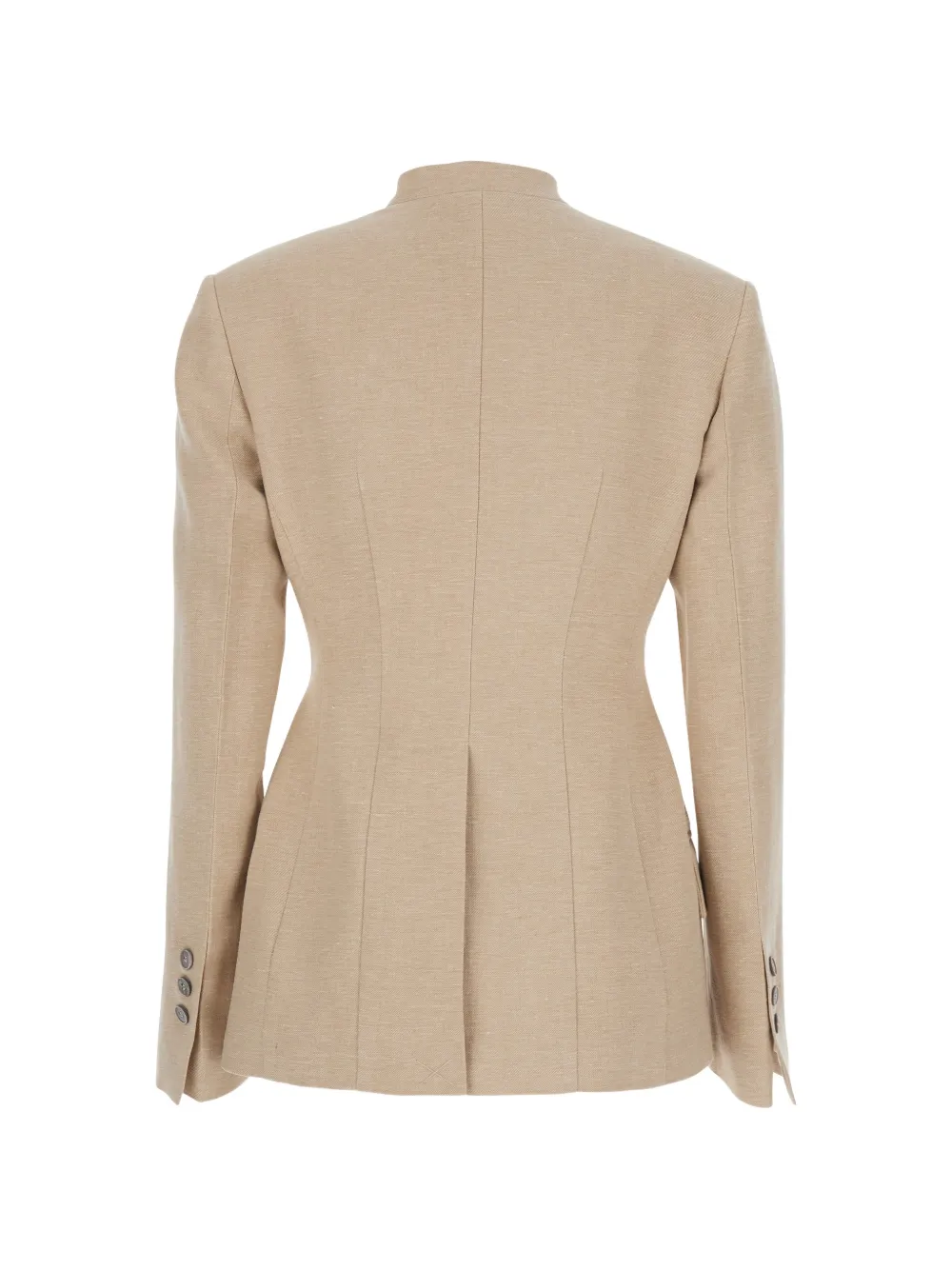  Tela Lapelless Double-breasted Blazer - Neutrals 