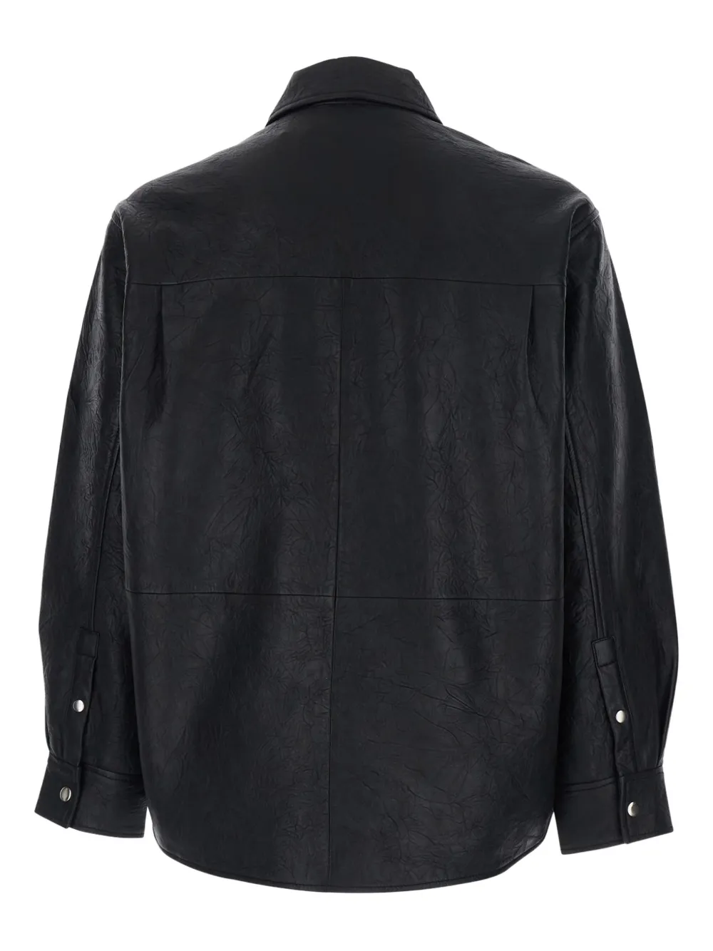 Sunflower zip-fastening leather shirt - Zwart