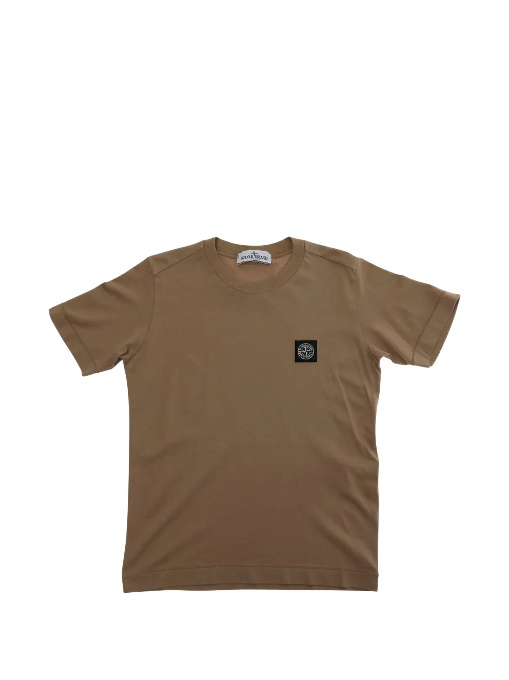 Stone Island Junior compass-patch cotton T-shirt - Marrone