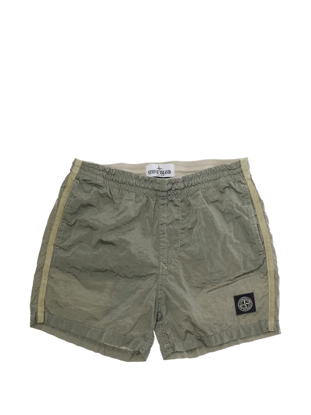 Stone Island Junior logo-patch swim shorts - Green