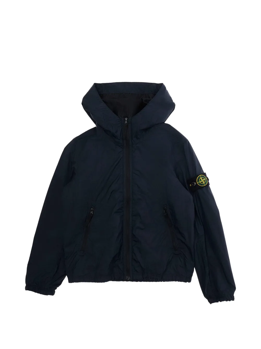Stone Island Junior hooded logo-patch jacket - Blu