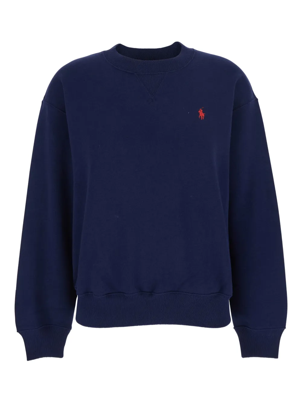 Polo Ralph Lauren Embroidered-logo Crew-neck Sweatshirt In Blue
