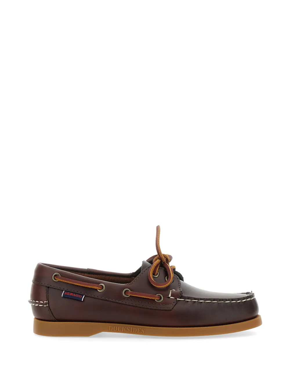 Sebago Docksides Portland Waxed leather boat shoes - Marrone