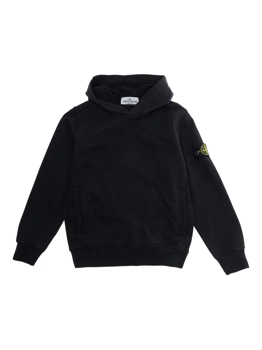 Stone Island Junior logo-patch hoodie - Nero