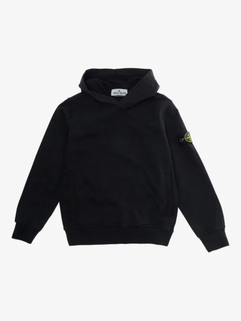 Stone Island Junior hoodie med logotyp