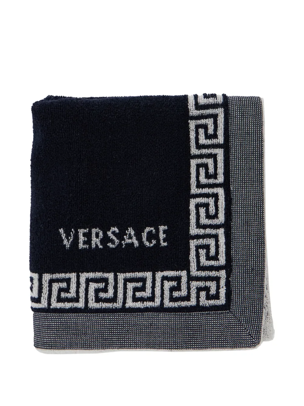 Versace Home logo towel - Blu