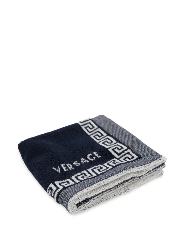 Versace Home Logo Towel | Blue | FARFETCH