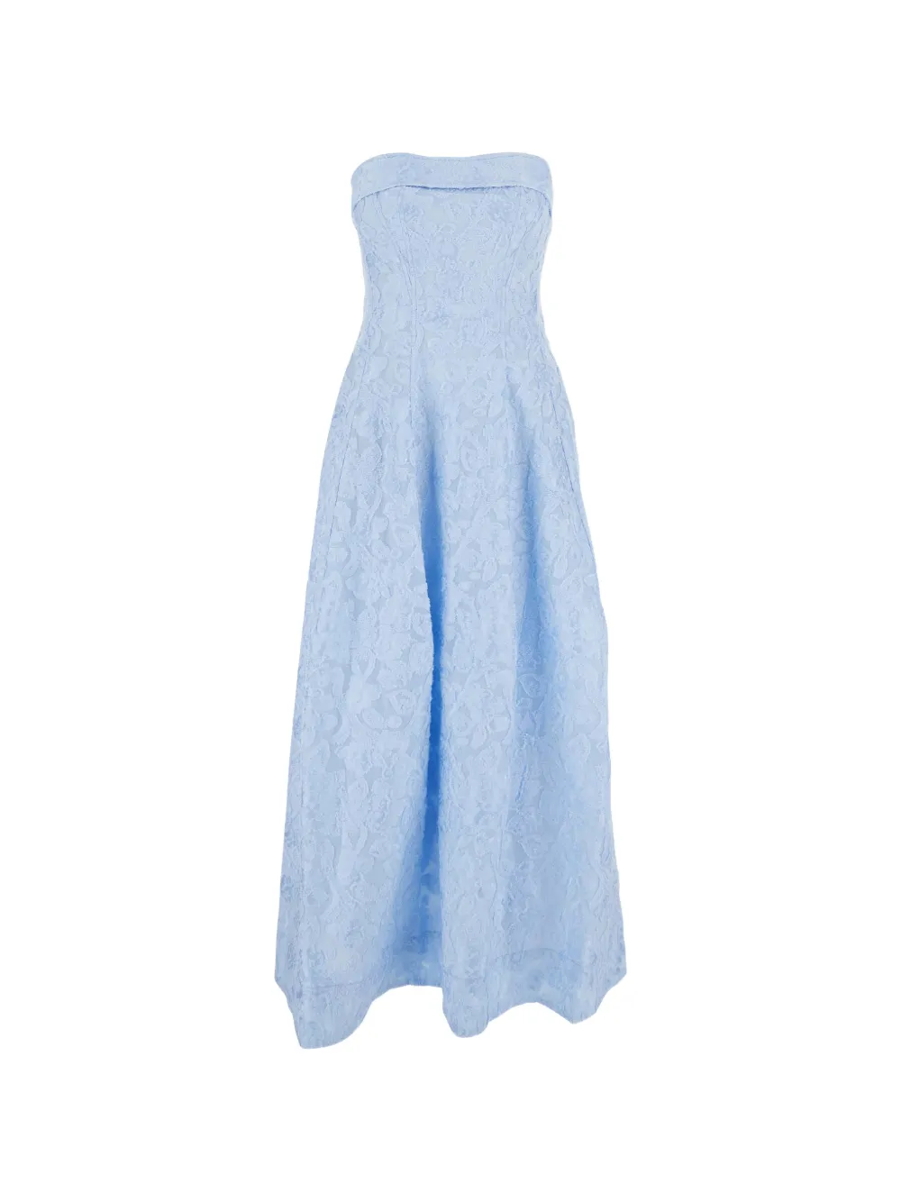 Simkhai Valeria floral-jacquard strapless midi dress - Blu