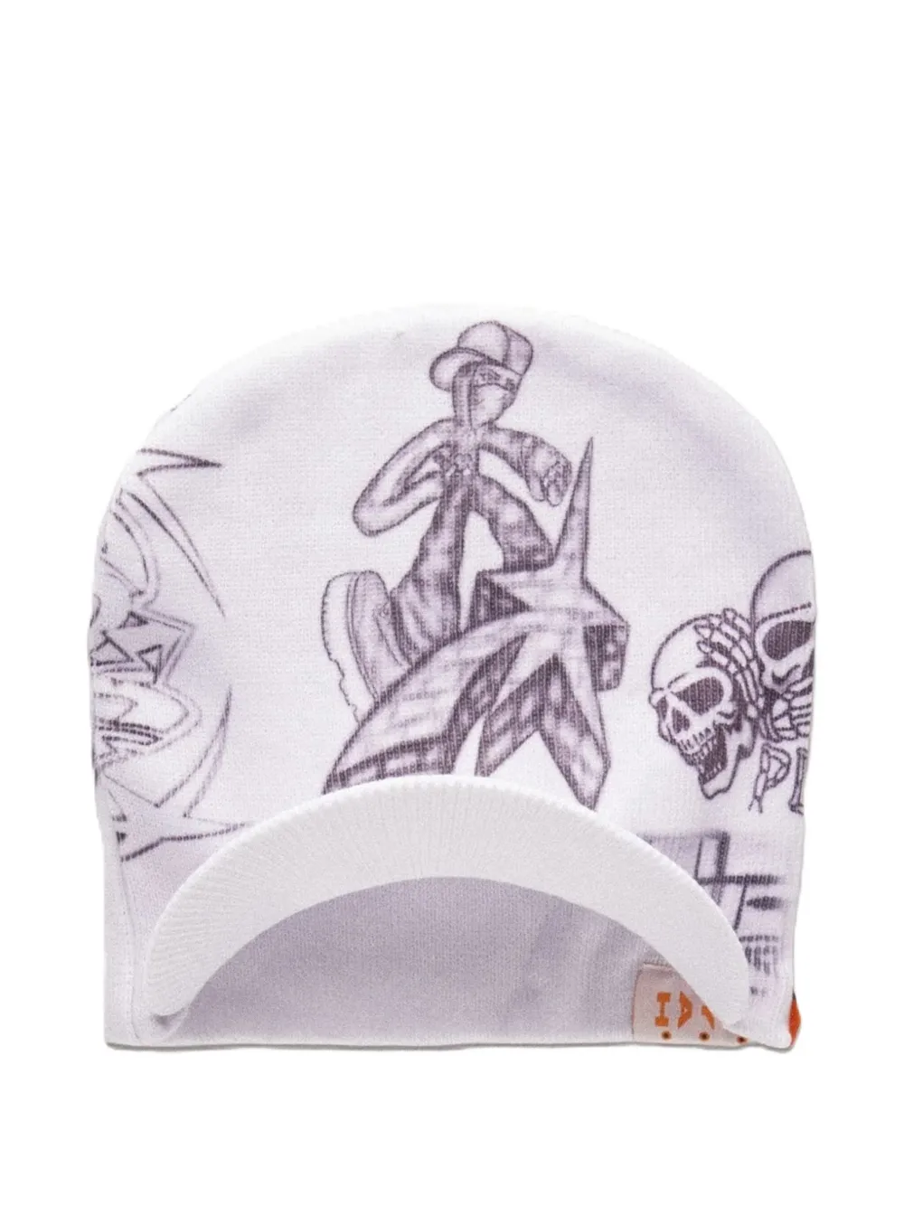 PDF graffiti-print beanie hat - Wit