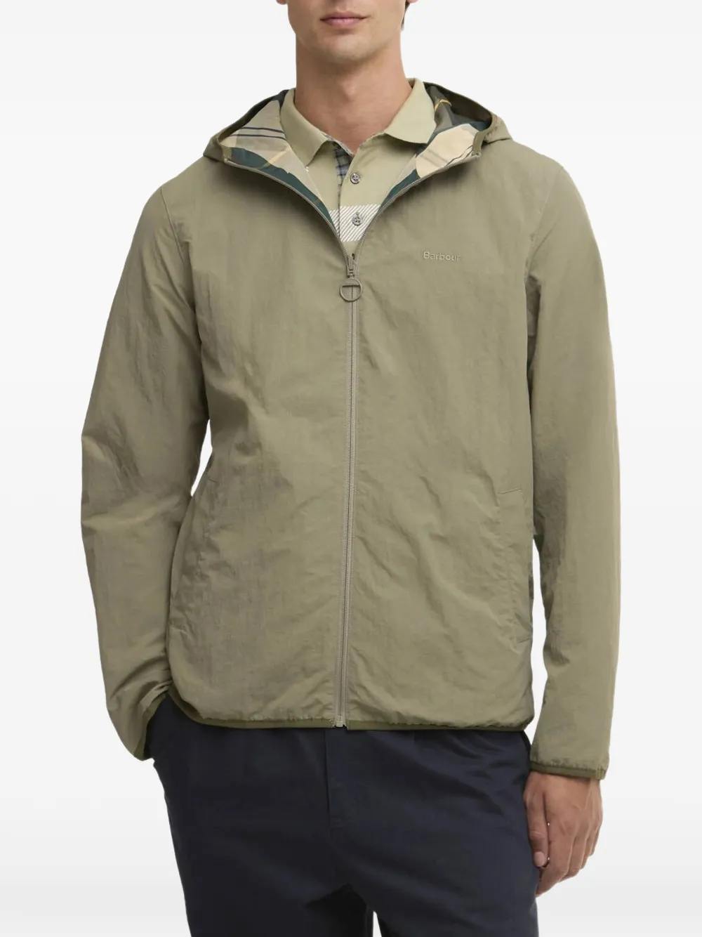 Barbour フーデッド ジップアップ ジャケット | グリーン | FARFETCH JP