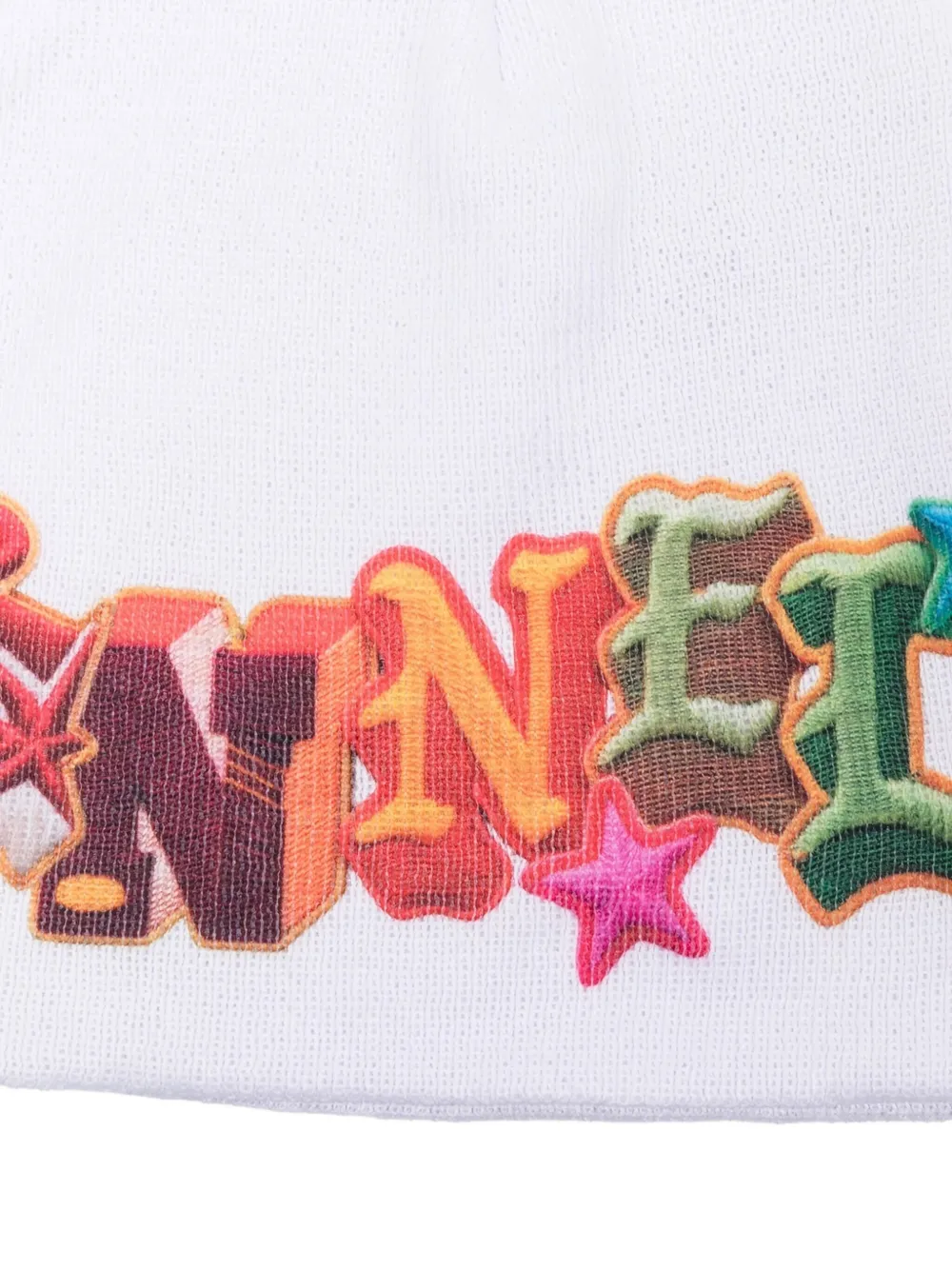 PDF logo-embroidered beanie hat - Wit