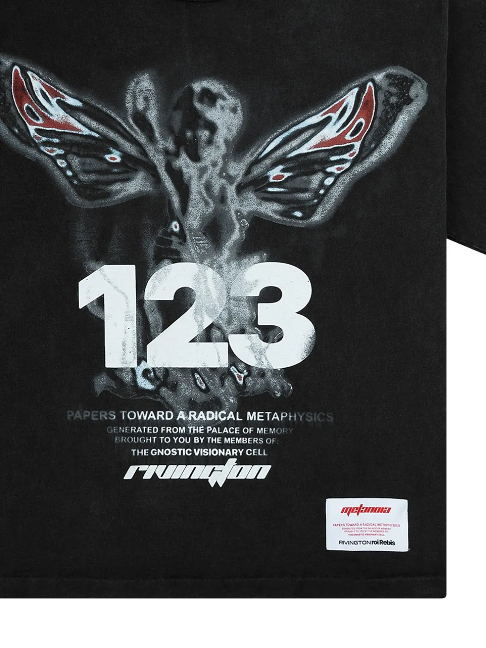 RIVINGTON ROI REBIS wings-print T-shirt - Zwart