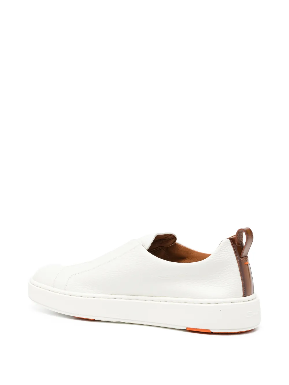 Santoni tumbled leather sneakers Wit