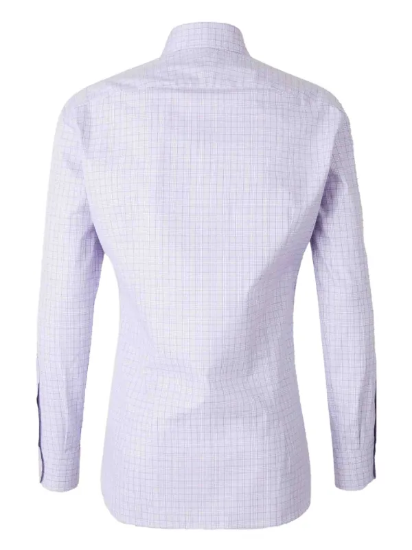 purple check dress shirt Mens Cotton Purple Check Slim Fit Spread Collar Stretch Dress Shirt, 14 1/2 / 32/33