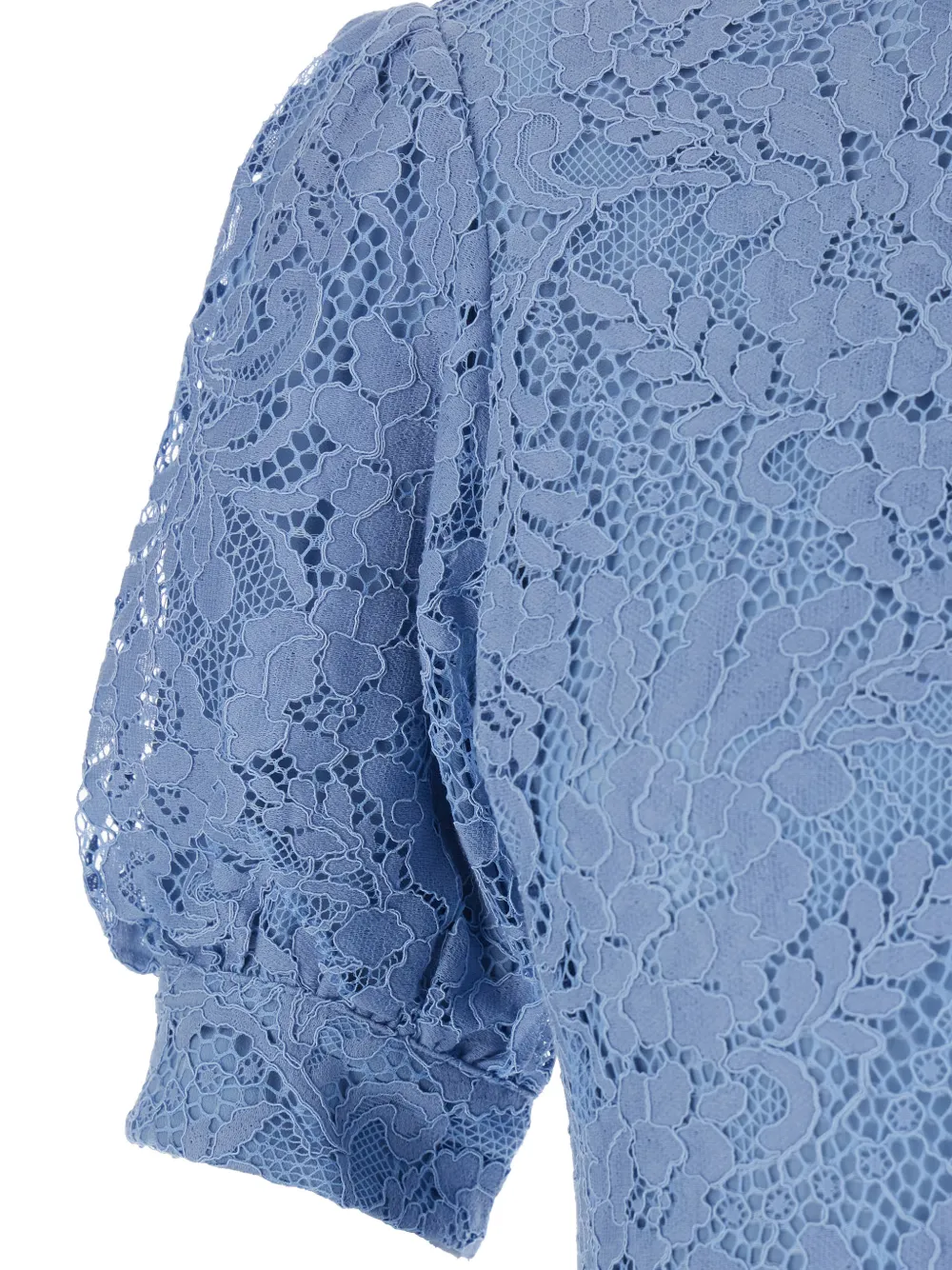 Michael Kors Jurk met pofmouwen en kant Blauw