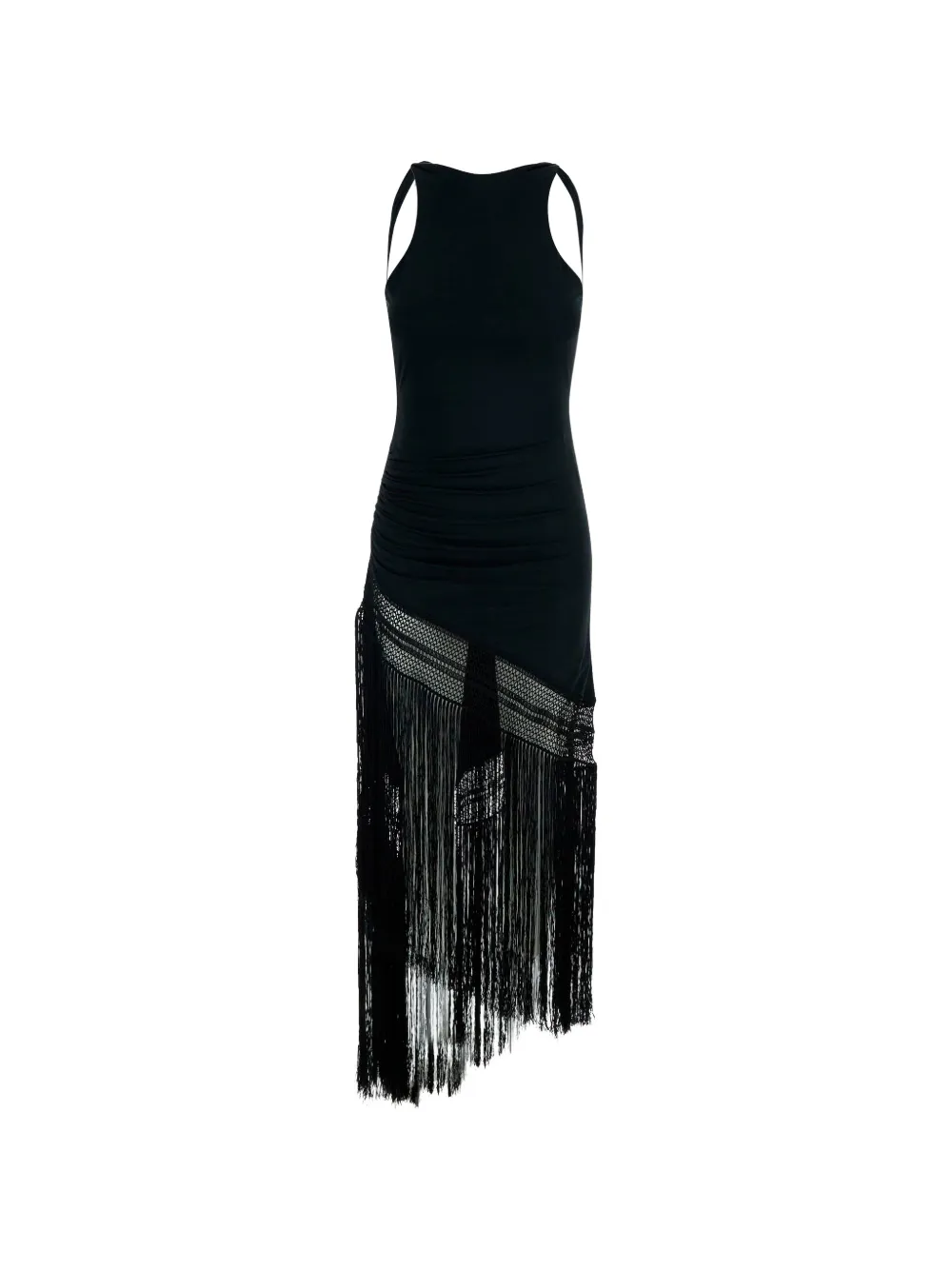 THE ANDAMANE Marisol fringe-trimmed maxi dress - Schwarz