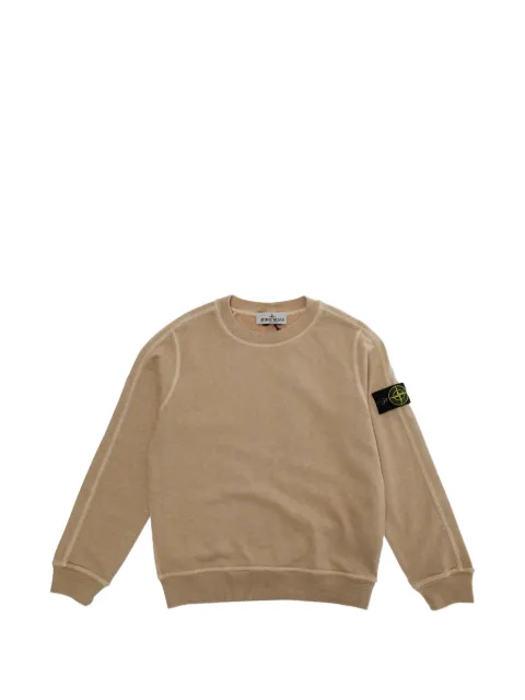 Stone Island Junior sudadera con cuello redondo y detalle de parche