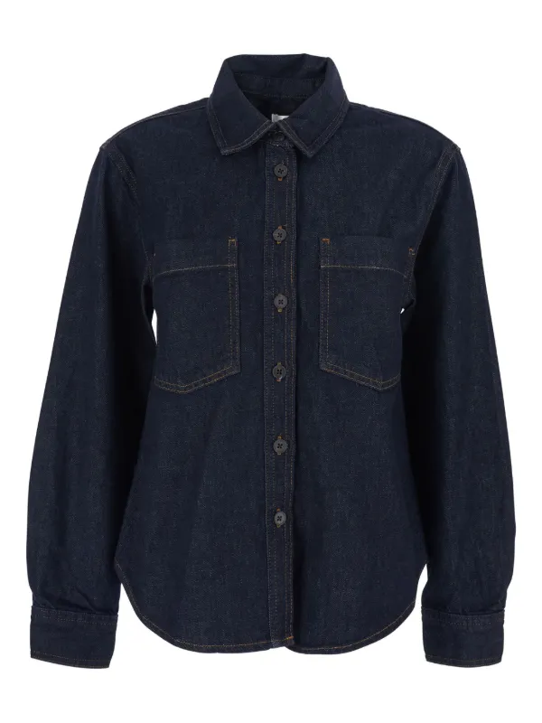 Frame The Polished Denim Shirt in Blue