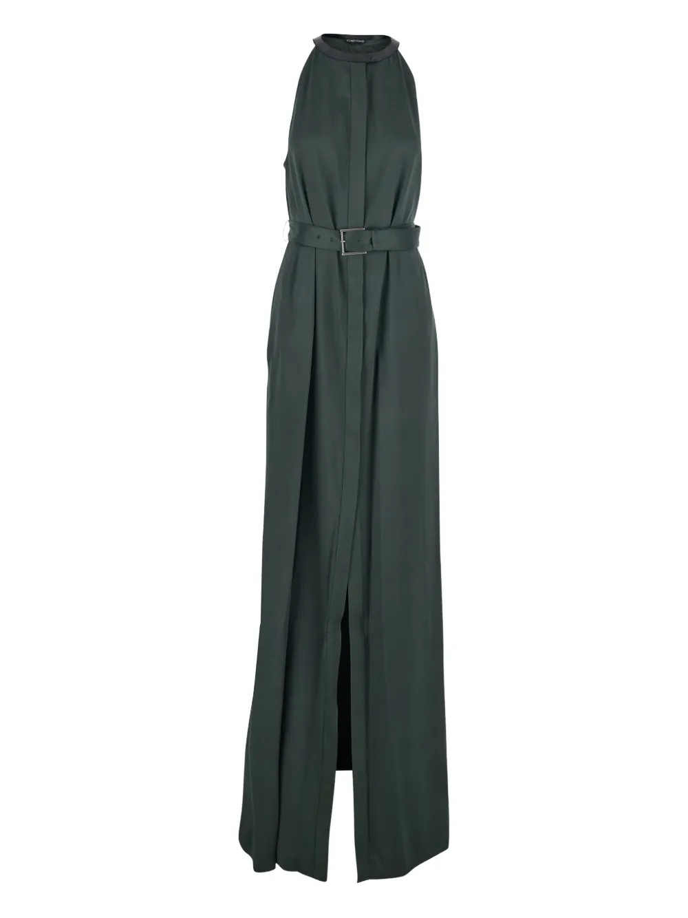 TOM FORD belted halterneck maxi dress - Green