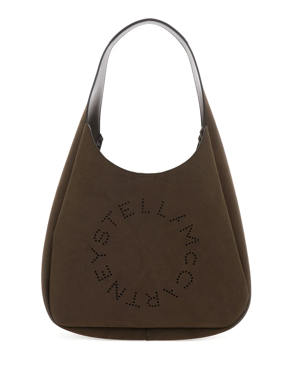 Stella McCartney perforated-logo shoulder bag - Marrone