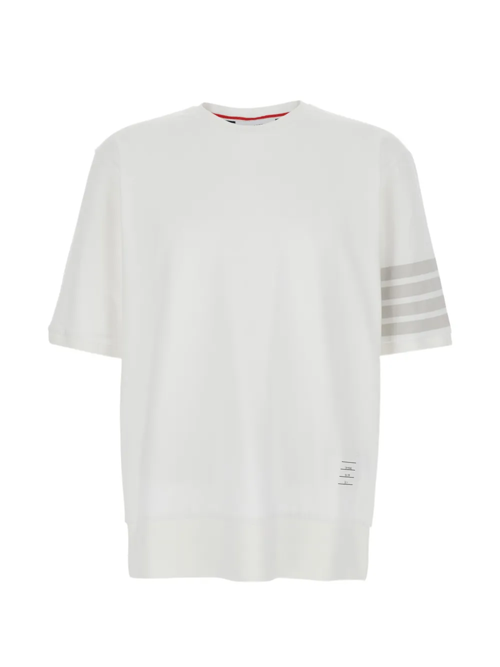 Thom Browne stripe detail T-shirt - Bianco