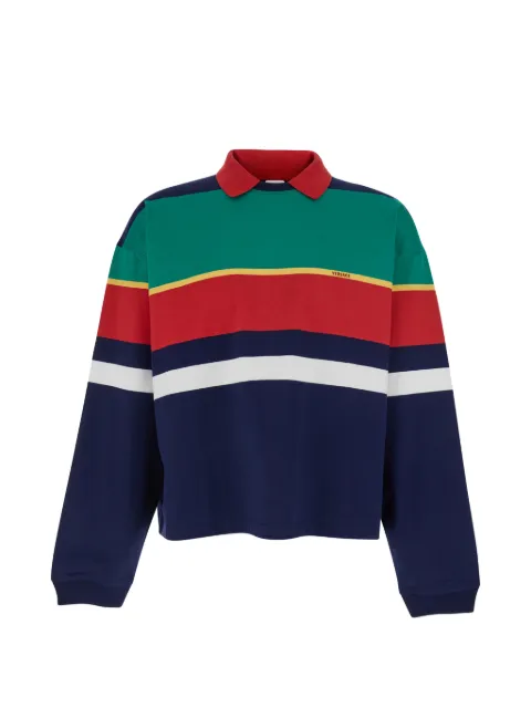 Versace logo-detail striped sweatshirt