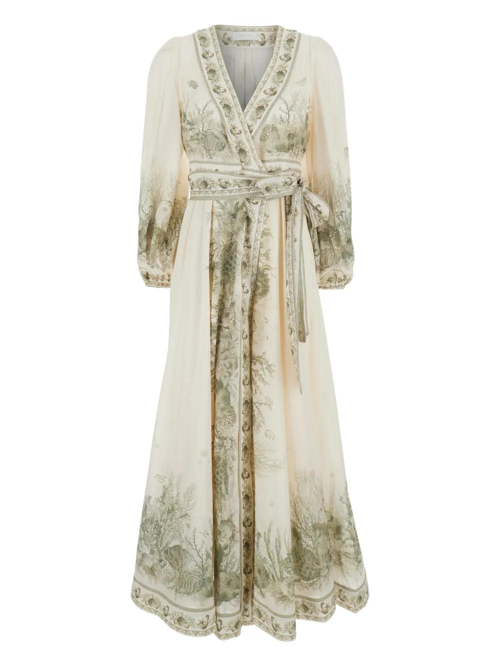 ZIMMERMANN Wanderlust V-neck printed maxi dress - Toni neutri