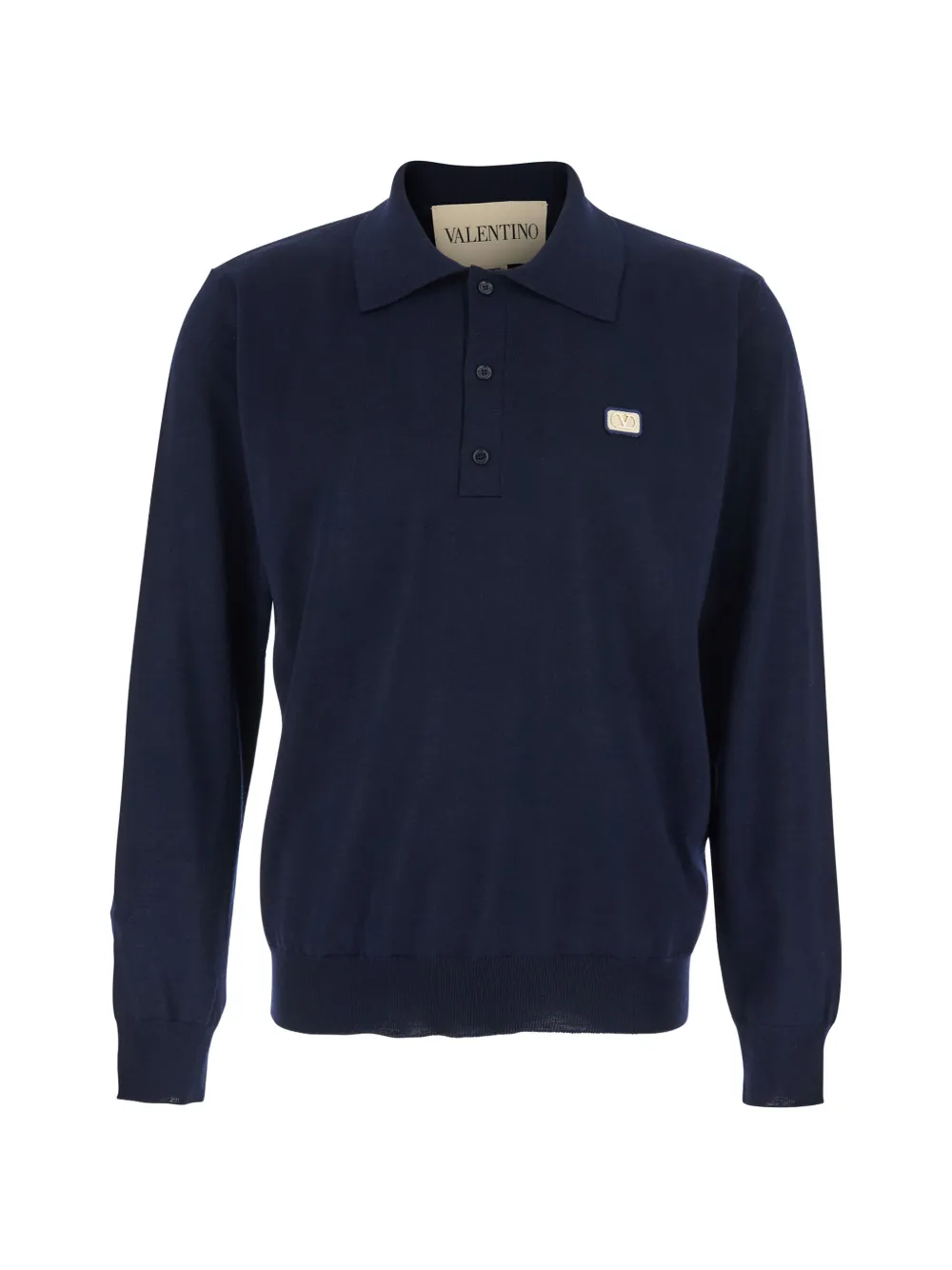 Valentino Garavani logo-plaque polo shirt - Blu