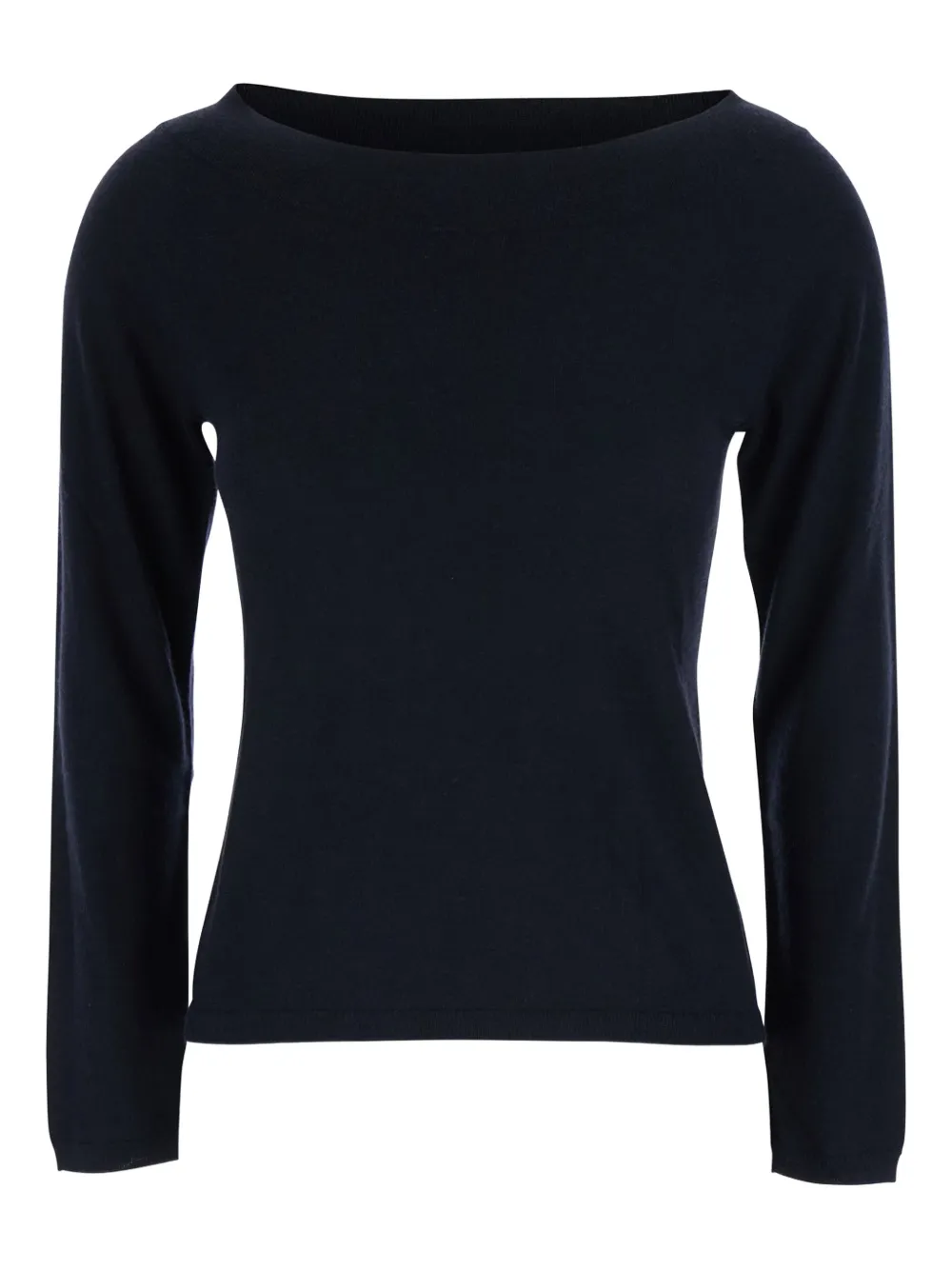 Max Mara Top in maglia con scollo a barca - Blu