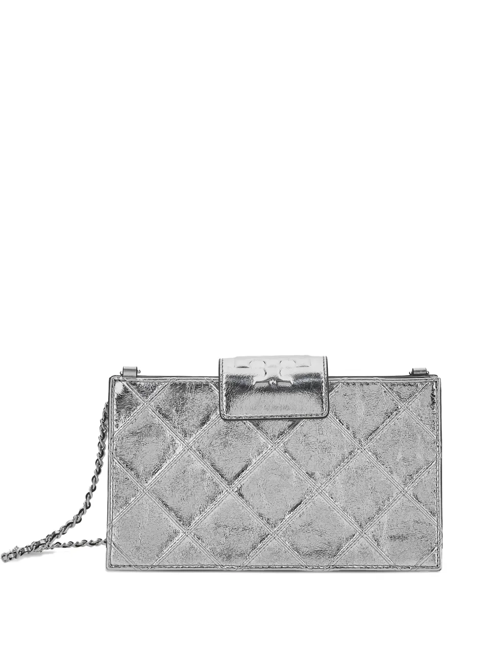 Tory Burch Mini Fleming Crossbody Bag In Silver