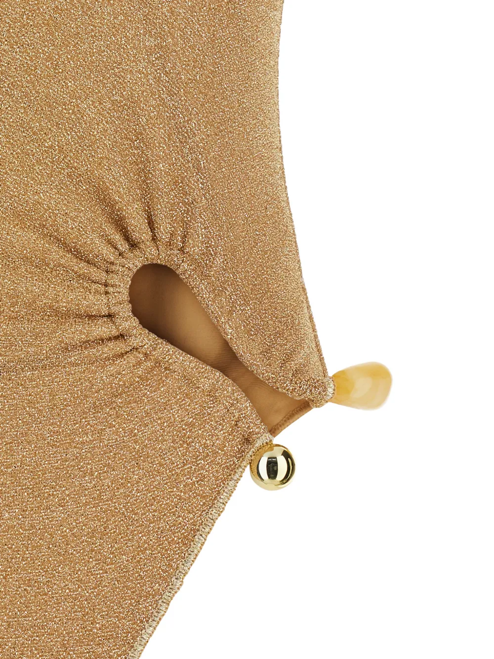  Oséree Lumière One-shoulder Swimsuit - Gold 