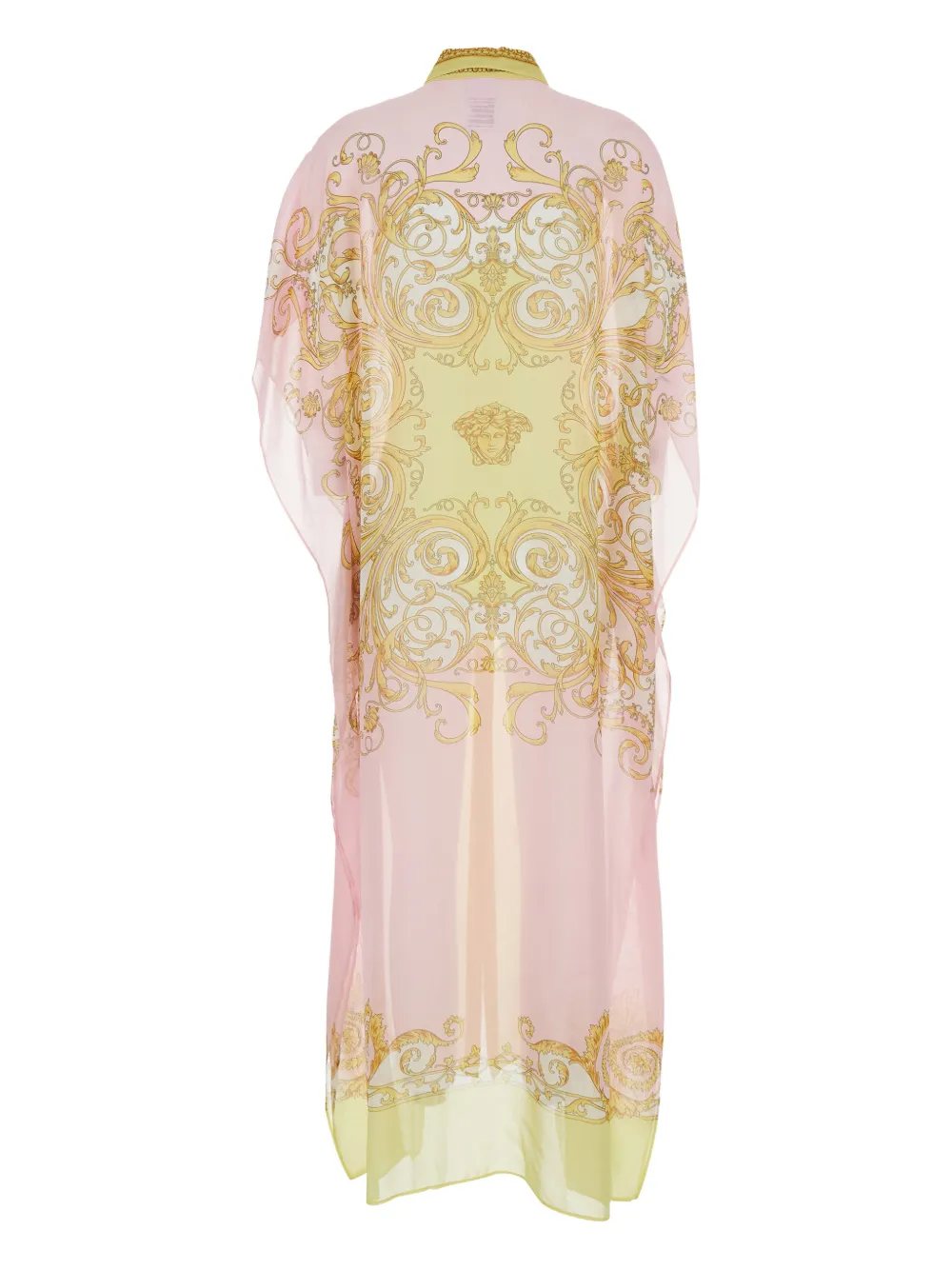 Versace buttoned baroque print dress - Roze