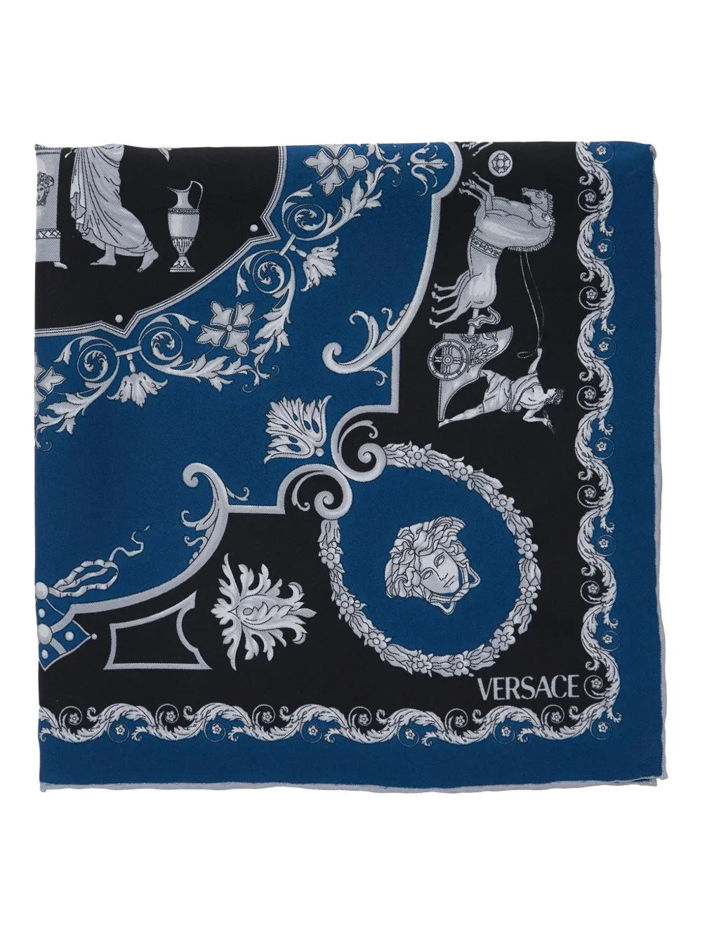 Versace patterned silk scarf - Blauw