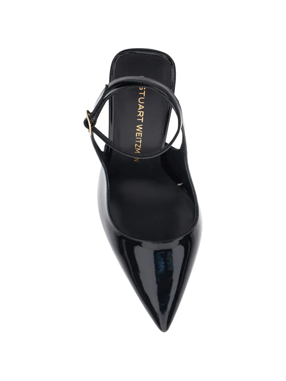Stuart Weitzman Pumps met puntige neus en enkelbandje Zwart