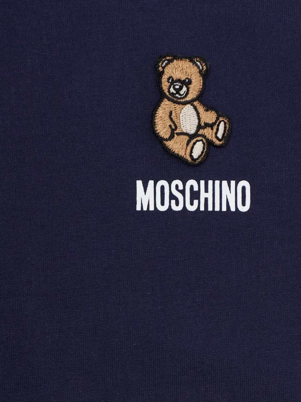 Moschino Kids T-shirt met geborduurde teddybeer Blauw