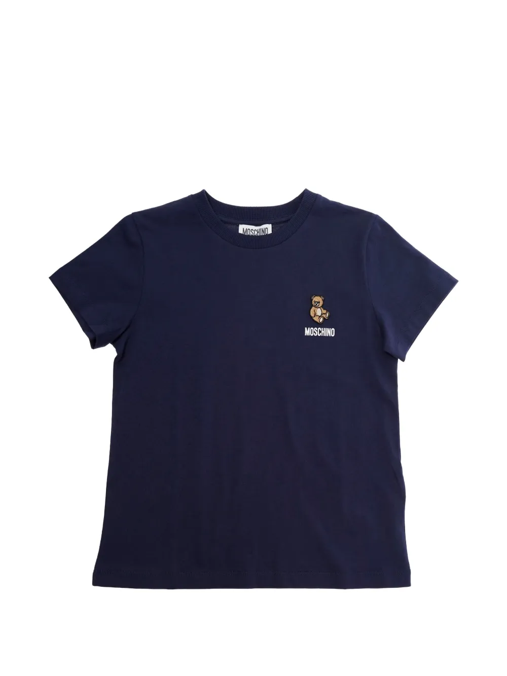 Moschino Kids teddy embroidered T-shirt - Blu