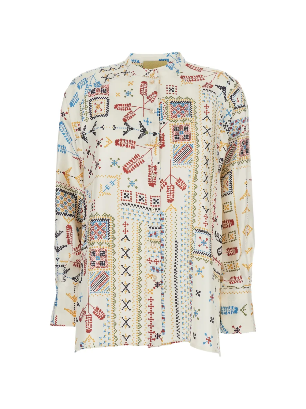 Momoni buttoned geometric-print shirt - Toni neutri