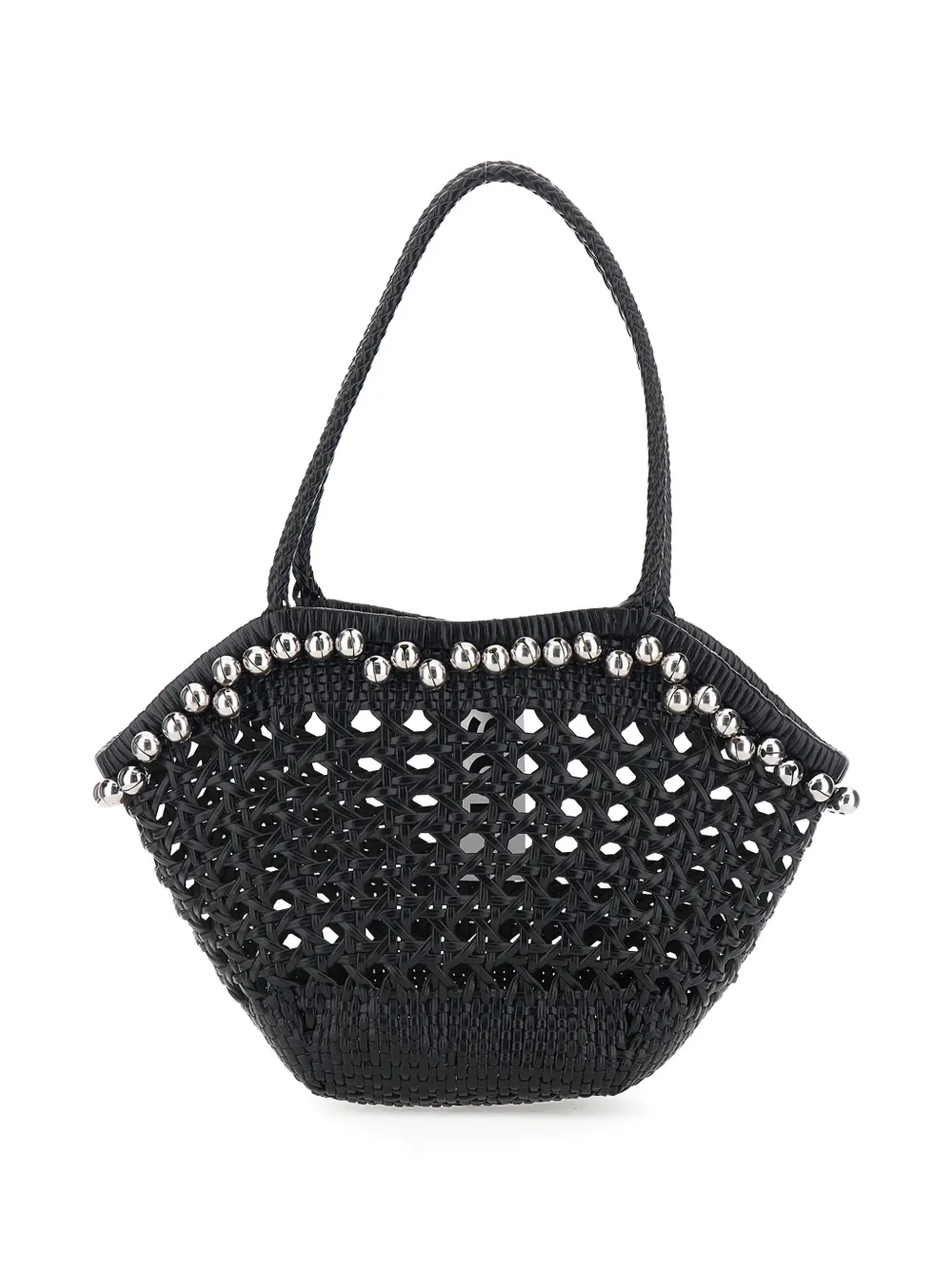 Osoi Lip woven bead-embellished shoulder bag - Zwart